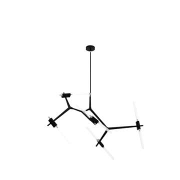 Weesalife Sputnik Modern Chandelier 10-Lights with Frosted Glass Shade, Pendant Lighting Fixture, Matte Black & Industrial Retro Style, for Dining Room, Living Room, Kitchen Island, Farmhouse