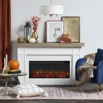Real Flame Cravenhall Electric Fireplace with Mantel - Stylish, Safe, and Efficient