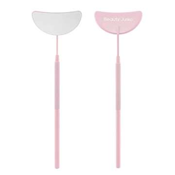 Pink Lash Mirror for Eyelash Extensions - Stainless Steel Tool