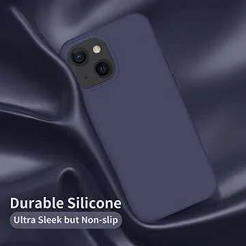 Cordking Designed for iPhone 13 Case, Designed for iPhone 14 Case, Silicone Ultra Slim Shockproof Protective Phone Case with [Soft Anti-Scratch Microfiber Lining], 6.1 inch, Navy Blue