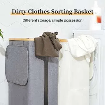 Laundry Hamper with Lid, 100L Large Laundry Basket, Clothes Hamper with Clear Window Visible, Removeable Laundry Bags for Bathroom Bedroom Home, Toy Organizer, Laundry Room