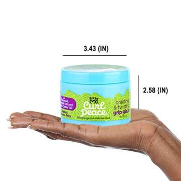 Just For Me Curl Peace Braiding & Twisting Grip Glaze - Holds & Reduces Frizz, Contains Flaxseed, Avocado Oil & Black Castor Oil, Nourishes & Strengthens Hair 5.5 oz