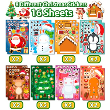 Christmas Stickers for Kids - Perfect Holiday Stocking Stuffers