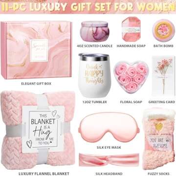 Birthday Gifts for Women Self Care Gifts Get Well Soon Gifts, Rose Relaxing Spa Gifts Basket Care Pa...