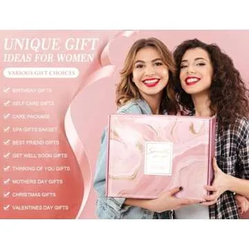 Birthday Gifts for Women Self Care Gifts Get Well Soon Gifts, Rose Relaxing Spa Gifts Basket Care Package w/ Luxury Flannel Blanket, Unique Valentines Day Gifts for Her Mom Friend Daughter Sister Wife