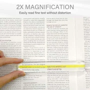 MAGDEPO 2X Magnifying Ruler with Guiding Line for Clarity