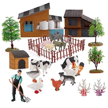 SIENON Mini Farm Animal Figurines - 12Pcs Educational Toys