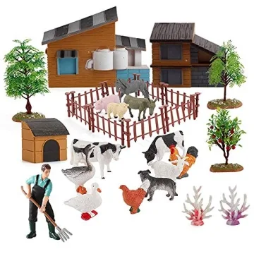 SIENON Mini Farm Animal Figurines - 12Pcs Educational Toys