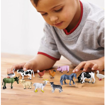 SIENON Mini Farm Animal Figurines - 12Pcs Educational Toys