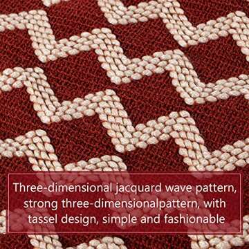 Lightweight Acrylic Knitted Throw Blanket with Tassels