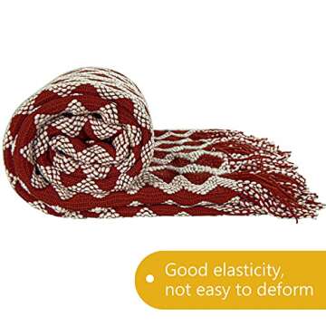 Lightweight Acrylic Knitted Throw Blanket with Tassels