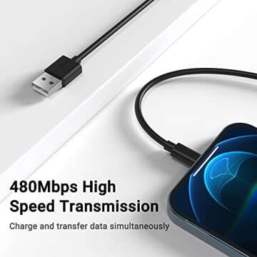 Fast Charging Black iPhone Charger 3-Pack MFi Certified