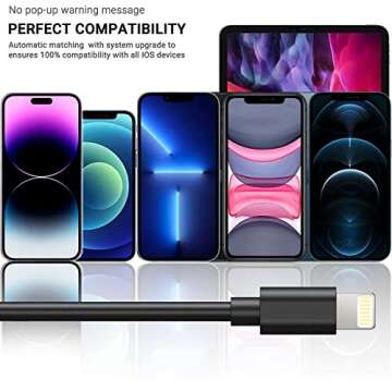 Fast Charging Black iPhone Charger 3-Pack MFi Certified