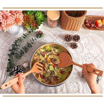 CLAYNIX Bamboo Fruit Bowl, Decorative Bowl For Kitchen Counter, Large Serving Bowl, Or Fruit Basket For Kitchen (Gray)