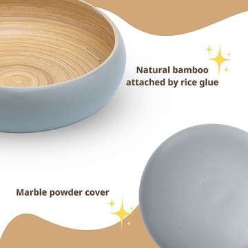 CLAYNIX Bamboo Fruit Bowl, Decorative Bowl For Kitchen Counter, Large Serving Bowl, Or Fruit Basket For Kitchen (Gray)