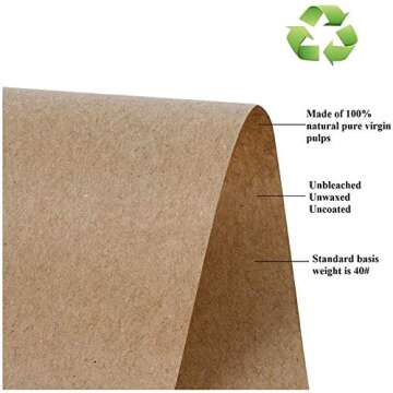 YRYM HT Brown Butcher Paper Roll for Smoker - Natural Food Grade Brown Wrapping Paper for BBQ Briske...
