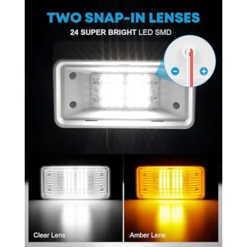 Kohree LED RV Porch Light 320 Lumen with Amber & Clear Lenses