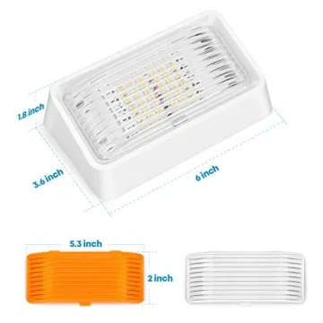 Kohree LED RV Porch Light 320 Lumen with Amber & Clear Lenses