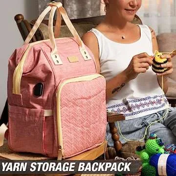 MODDA Large Capacity Yarn Organizer Knitting Backpack