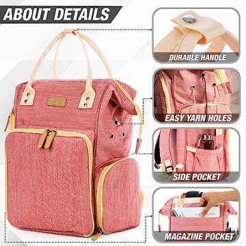 MODDA Large Capacity Yarn Organizer Knitting Backpack