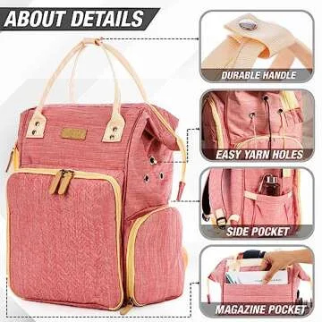 MODDA Large Capacity Yarn Organizer Knitting Backpack