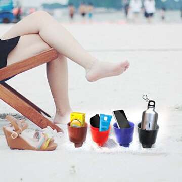 Sand Drink Holder for Beach, Picnics and Parties