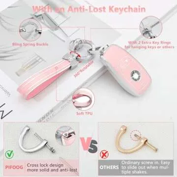 PIFOOG Pink Key Fob Cover for Mercedes - Stylish & Durable