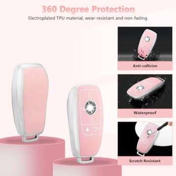 PIFOOG Pink Key Fob Cover for Mercedes - Stylish & Durable