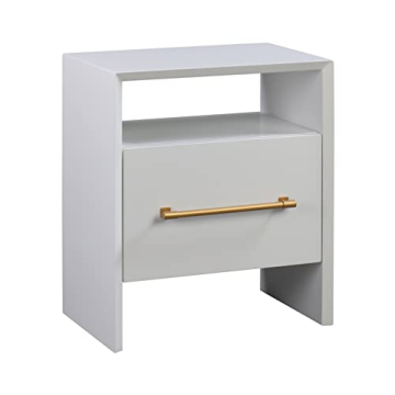 Tov Furniture Libre Nightstand - Elegant White Design with Gold Accents