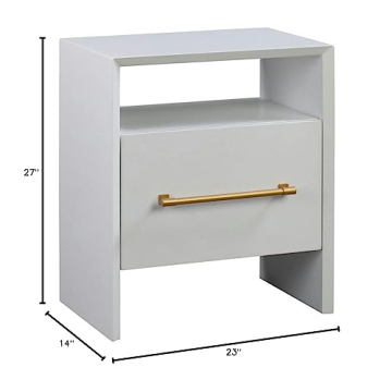 Tov Furniture Libre Nightstand - Elegant White & Gold Accent