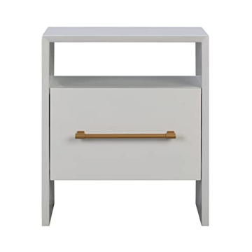 Tov Furniture Libre Nightstand - Elegant White & Gold Accent