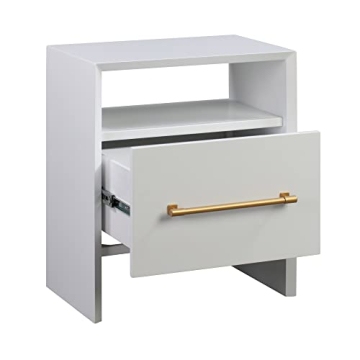 Tov Furniture Libre Nightstand - Elegant White & Gold Accent