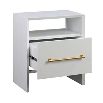 Tov Furniture Libre Nightstand - Elegant White & Gold Accent