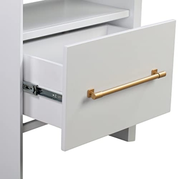 Tov Furniture Libre Nightstand - Elegant White & Gold Accent