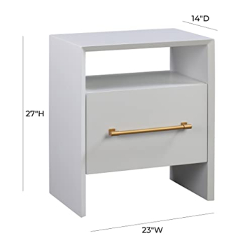 Tov Furniture Libre Nightstand - Elegant White & Gold Accent