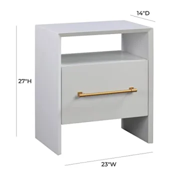 Tov Furniture Libre Nightstand - Elegant White & Gold Accent