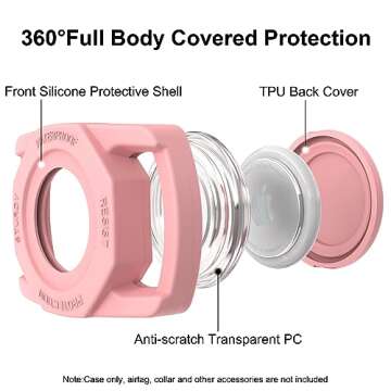 SANKALA Airtag Dog Collar Holder, [1 Pack] Waterproof Airtag Case for Dog Collar, TPU & Silicone Ful...