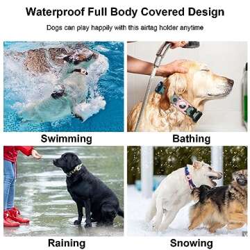SANKALA Airtag Dog Collar Holder, [1 Pack] Waterproof Airtag Case for Dog Collar, TPU & Silicone Full Body Covered Anti-Lost Apple Air Tag Collar Holder Airtag Case for Pet Collar Backpack, Pink