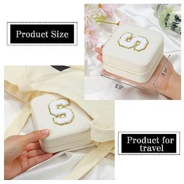 Parima Teacher Gifts for Women - Teacher Appreciation Gifts, Retirement Travel Gifts for Teacher Travel Jewelry Box | Teacher Birthday Gifts | Retirement Gifts for Women 2024 - Letter B, White