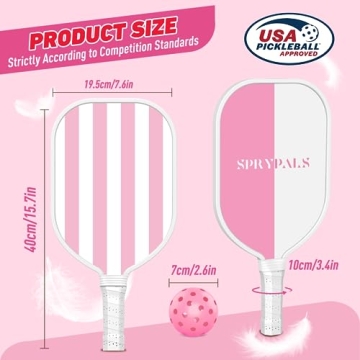 Sprypals USAPA Approved Pickleball Paddles Set for Women Youth
