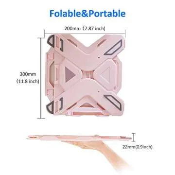 Viwind Laptop Stand for Desk,Ergonomic Adjustable Computer Stand Riser,Portable Notebook Holder Mount Tablet Elevator with Heat-Vent&Phone Stand for MacBook,Dell,Thinkpad,More 10-15.6" Laptop-Pink