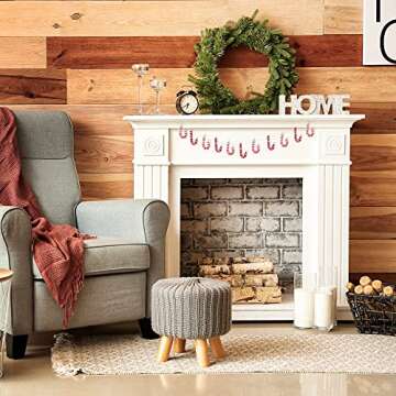 Glaciart One Felt Candy Cane Decoration (Red/White)- DIY Garland, Arts Crafts Supplies, Cute Home Decor for Christmas - Baby Mobile Ornaments - Hand-Felted Natural Wool Material - Set of 10