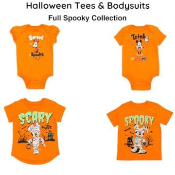 Disney Mickey Mouse Halloween Toddler Boys T-Shirt 3T Orange