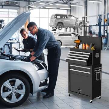 Greenvelly Metal Tool Chest,8-Drawer Rolling Tool Chest with Wheels,Tool Cabinet with Wheels,2 in 1 ...