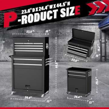 Greenvelly 8-Drawer Metal Tool Chest with Wheels