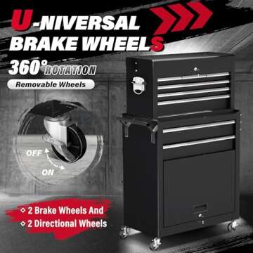 Greenvelly 8-Drawer Metal Tool Chest with Wheels