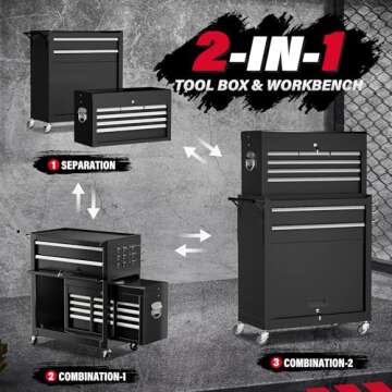 Greenvelly 8-Drawer Metal Tool Chest with Wheels