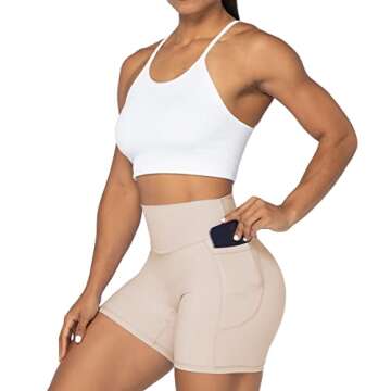 Sunzel Biker Shorts with Pockets for Women - High Waisted