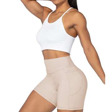 Sunzel Biker Shorts with Pockets for Women - High Waisted