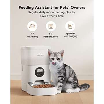 PETLIBRO Automatic Cat Food Dispenser, Automatic Cat Feeder with Customize Feeding Schedule, 4L Auto...